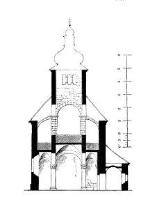 MZK 002 Nr 05 Die romanische Kirche zu Záborí nad Labem (Zábor) - Fig. 02 Aufbau - Querschnitt