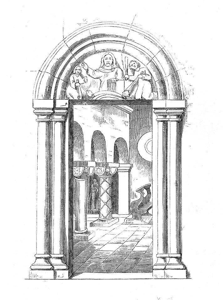 MZK 002 Nr 05Die romanische Kirche St. Jakob in Böhmen - Fig. 02 Basrelief in Kirchentür