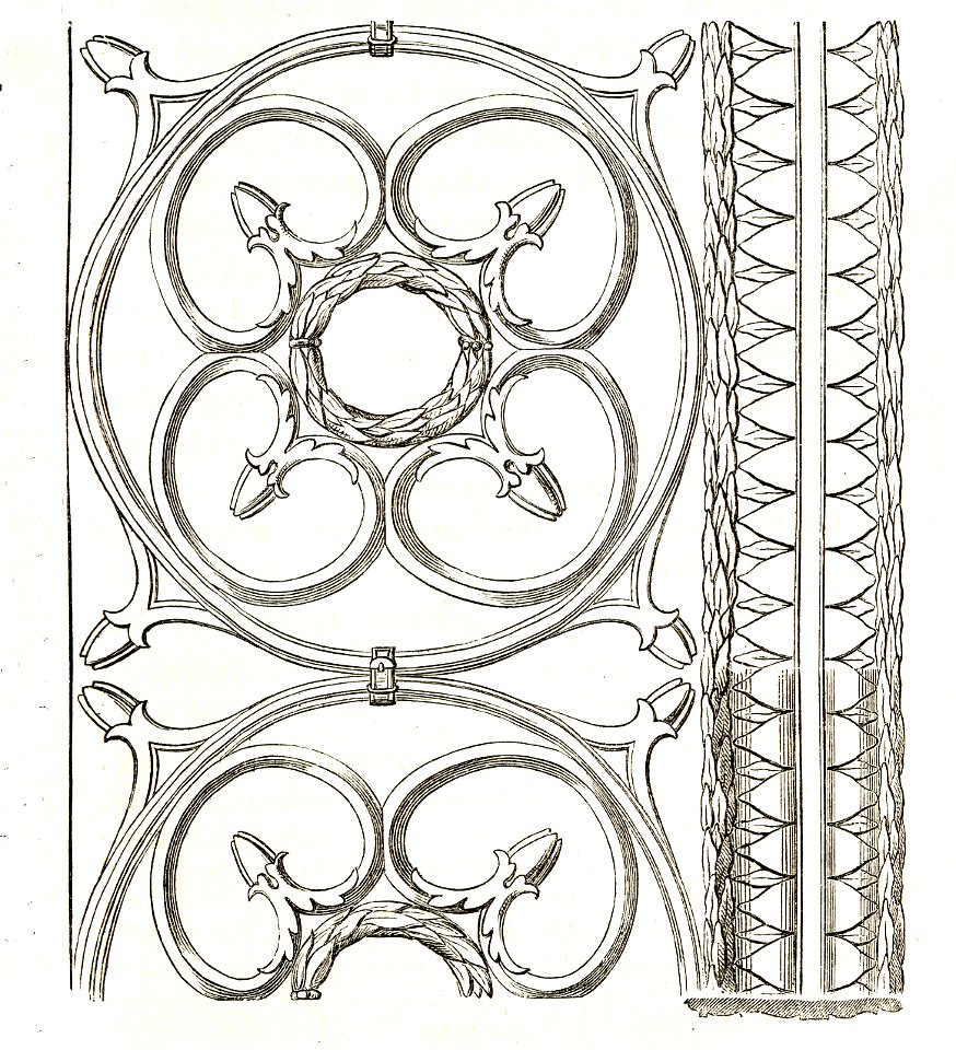 MZK 05 - 1860 Reisenotizen Italien Fig 056 Prato Dom - Capella de Cintone - Bronzegitter Simone Donatello