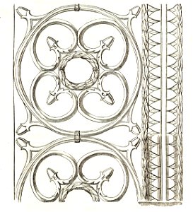 MZK 05 - 1860 Reisenotizen Italien Fig 056 Prato Dom - Capella de Cintone - Bronzegitter Simone Donatello
