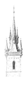 MZK 001 Nr 10 Charakteristik der Baudenkmale Böhmens - Fig. 42 Teynkirche Turm