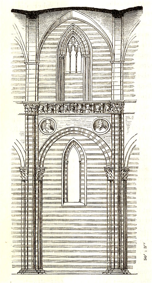 MZK 05 - 1860 Reisenotizen Italien Fig 063 Siena Dom - Hauptschiff Rundbogenarkaden