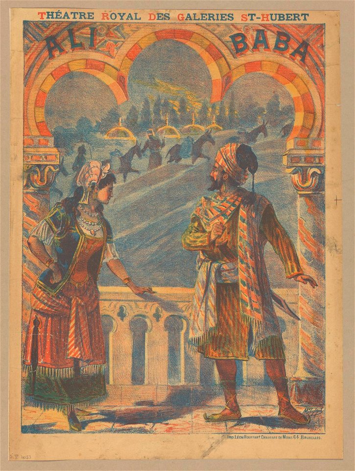 Médard Tytgat - Théâtre Royal des Galeries St Hubert - Ali Baba - Graphic work - Royal Library of Belgium - S.V 4053 (front)