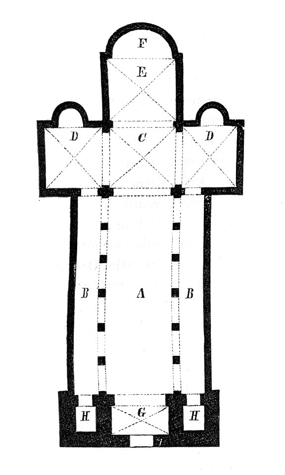 MZK 001 Nr 10 Charakteristik der Baudenkmale Böhmens - Fig. 01 Grundtypus des romanischen Kirchenbaues