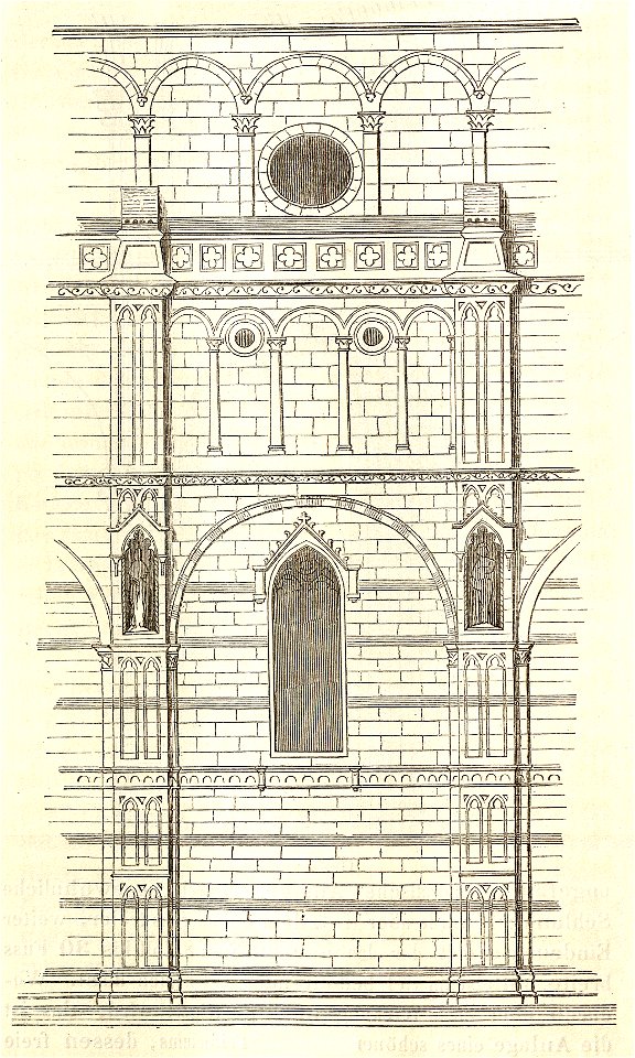 MZK 05 - 1860 Reisenotizen Italien Fig 061 Lucca Dom - San Martino äußere Wandflächen