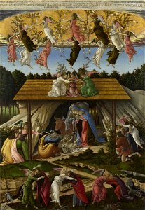 Mystic Nativity, Sandro Botticelli. Free illustration for personal and commercial use.