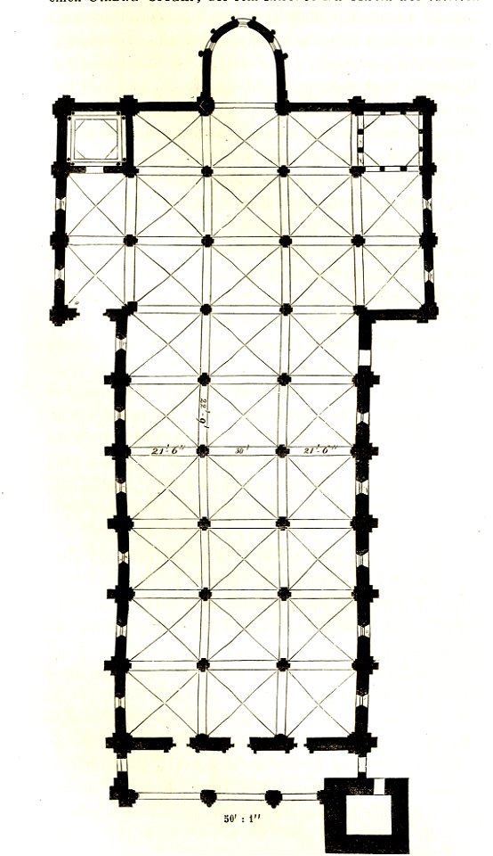 MZK 05 - 1860 Reisenotizen Italien Fig 057 Lucca Dom - San Martino Grundriss