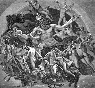 Mythology：Uranus by Karl Friedrich Schinkel, c1845. Free illustration for personal and commercial use.