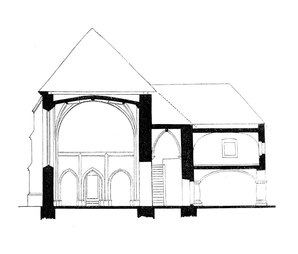 MZK 002 Nr 02 Die Stiftskirche zu Griffen und Oberndorf in Kärnthen - Fig. 04 Alte Pfarrkirche Oberndorf - Querschnitt