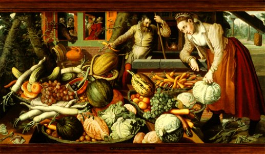 Målning. Pieter Aertsen: Frukt- och grönsakshandel. 1562 - Hallwylska museet - 64281