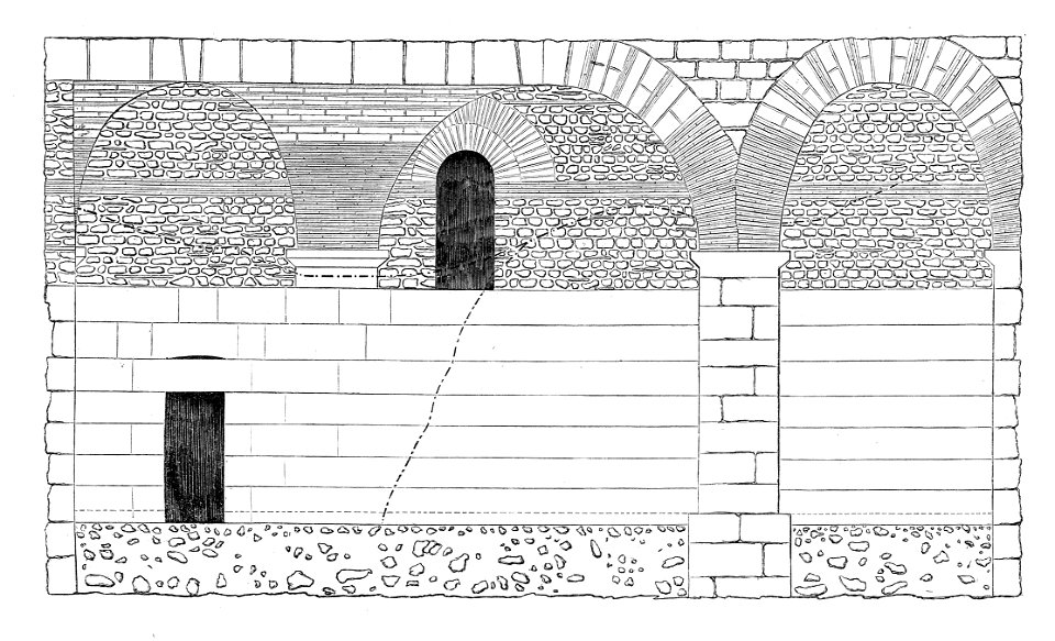 MZK 001 Nr 07 Die Unterbauten des Diocletianischen Kaiserpalastes in Spalato Fig 02 Querschnitt Baukonstruktion