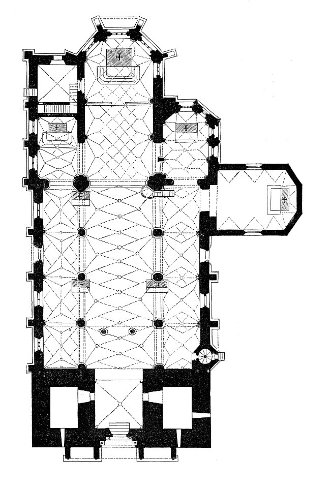 MZK 001 Nr 08 Kirchliche Baudenkmale des Mittelalters in Völkermarkt - Fig 03 Stadtpfarrkirche St. Magdalena - Grundriss