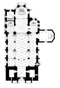 MZK 001 Nr 08 Kirchliche Baudenkmale des Mittelalters in Völkermarkt - Fig 03 Stadtpfarrkirche St. Magdalena - Grundriss