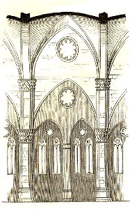 MZK 05 - 1860 Reisenotizen Italien Fig 034 Florenz Dom Querschnitt innen Langhaus