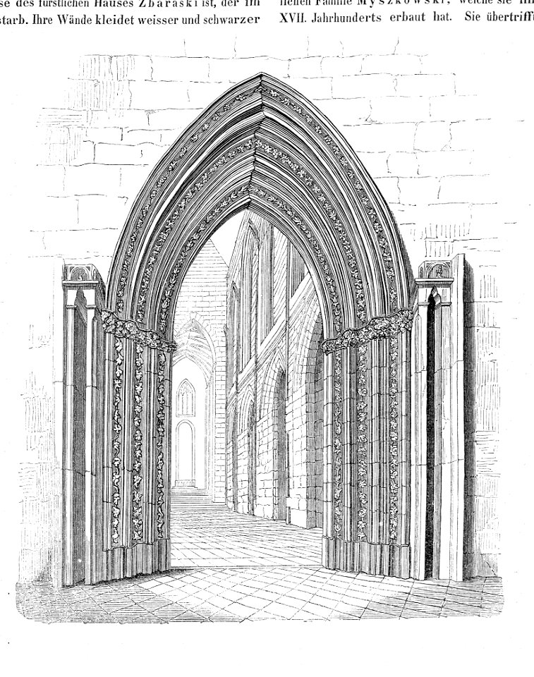 MZK 002 Nr 01 Die Dreifaltigkeitskirche der Dominicaner in Krakau - Fig. 04 Portal mit Einblick in Schiff und Chor