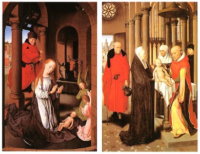 Memling Adoration of the Magi wings. Free illustration for personal and commercial use.