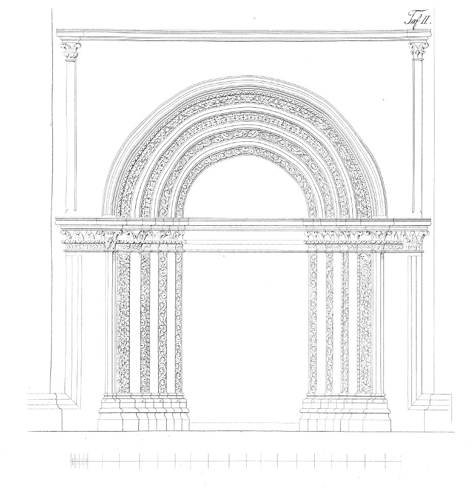 MZK 002 Nr 01 pag 007 Die romanische Kirche zu Lébeny - Tafel Xylo - Portal