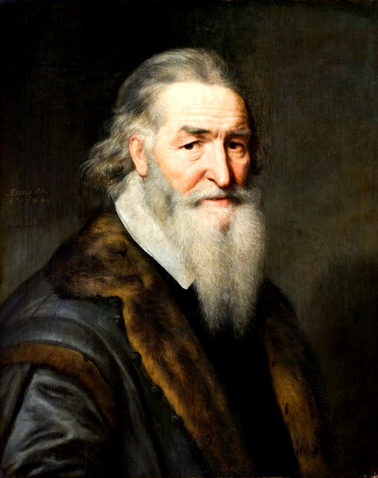 Målning. Porträtt av åttioårig man. Michiel Mierevelt - Hallwylska museet - 86733