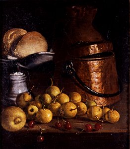Meléndez, Luis - Still Life with Fruits and Cooking Utensils - Google Art Project. Free illustration for personal and commercial use.