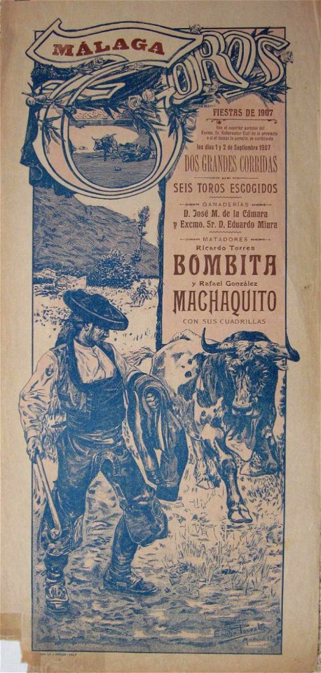 Málaga. Toros. Fiestas de 1907. Emilio Porset