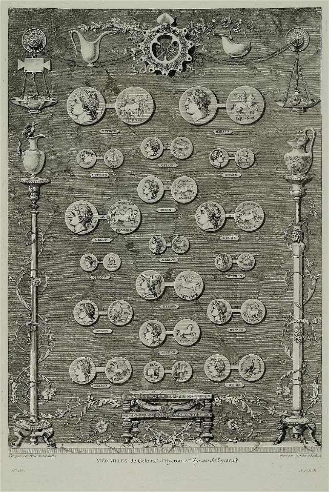 Médailles de Gelon, et d'Hyeron 1er Tyrans de Syracuse - Saint-non Jean Claude Richard Abbé De - 1786