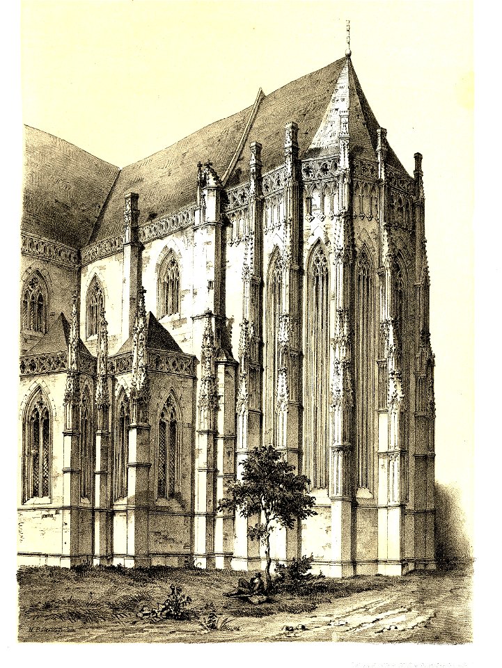 MZK 002 Nr 09 Der Elisabeth-Dom zu Kaschau in Ungarn - Tafel Choransicht