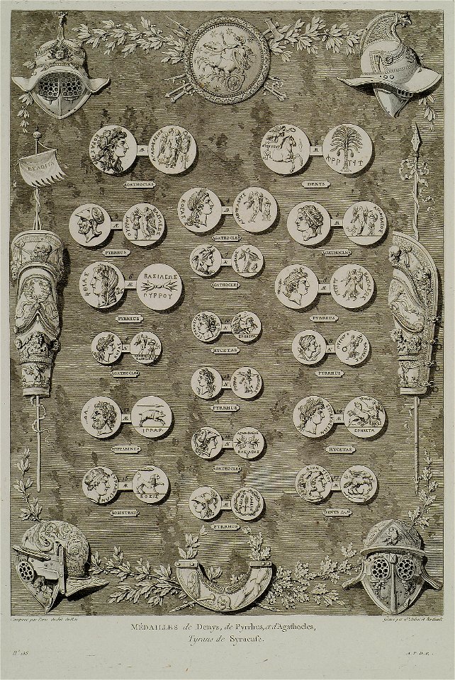 Médailles de Denys, de Pyrrhus, et d'Agathocles, Tyrans de Syracuse - Saint-non Jean Claude Richard Abbé De - 1786
