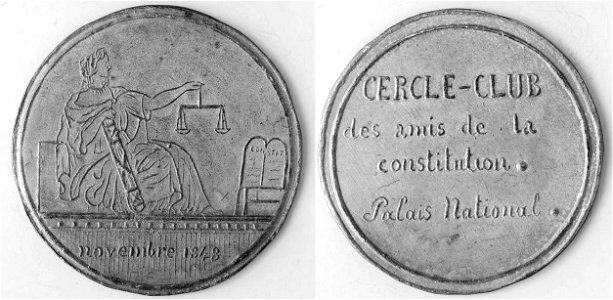 Médaille du cercle-club des amis de la constitution (novembre 1848)