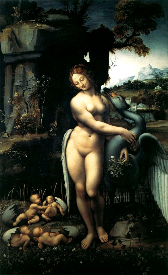 Leda and the Swan 1508-1515. Free illustration for personal and commercial use.