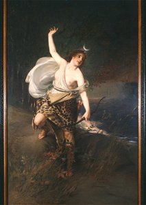 Målning. Julius Kronberg. Diana. 1896 - Hallwylska museet - 12921. Free illustration for personal and commercial use.