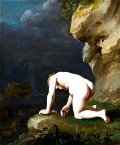 Målning. Gudinnan Calypso räddar Odysseus. C Van Poelenburgh - Hallwylska museet - 86740