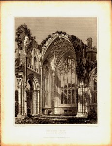 Melrose Abbey Interior of the Eastern End,RW Billings approx 1850
