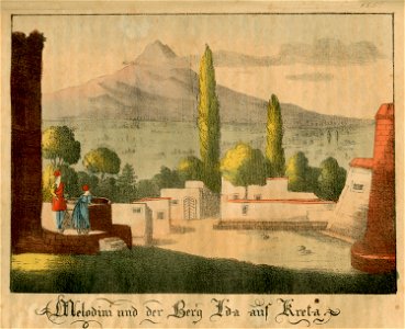 Melodini und der Berg Ida auf Kreta - Griechenland Oder Sitten Bräuche Trachten Und Denkmäler Der Griechen Nach Den Neuesten Und Beste Quellen Bearbeitet - 1825