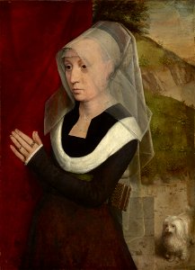 Hans Memling - Portrait of a woman at prayer (c.1480). Free illustration for personal and commercial use.