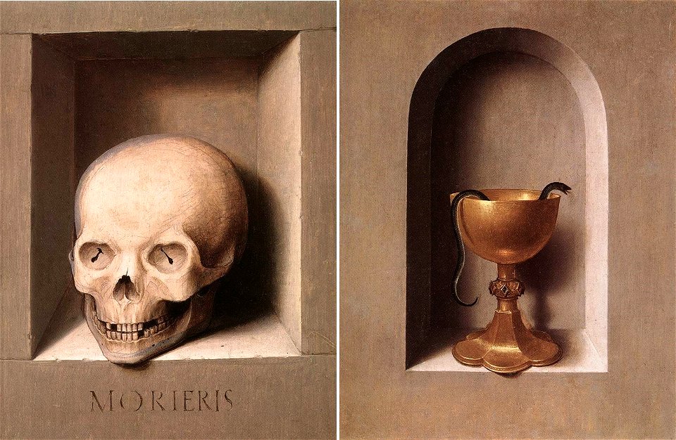 Memling St John and Veronica Diptych reverse