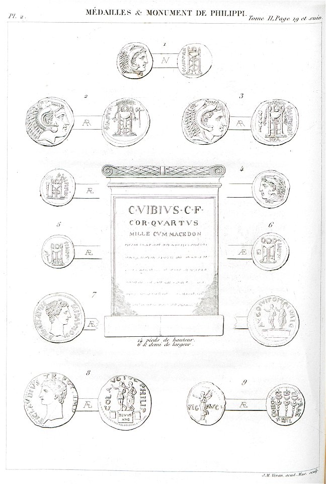 Médailles & monument de Philippi - CousinÉry Esprit Marie - 1831