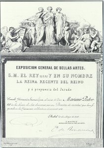 Mención honorífica a Mariano Pedrero, Exposición General Bellas Artes, Mayo 1901