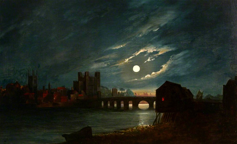 Member of the Pether family (active c.1780-1865) (after) - Rochester Castle and Bridge by Moonlight - 1411118 - National Trust