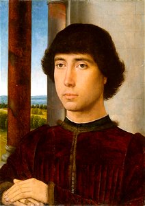 Hans Memling - Portrait of a Man at a Loggia - WGA14909. Free illustration for personal and commercial use.