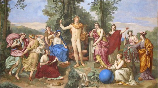 Anton Raphael Mengs - Parnassus (FondazioneTorlonia). Free illustration for personal and commercial use.