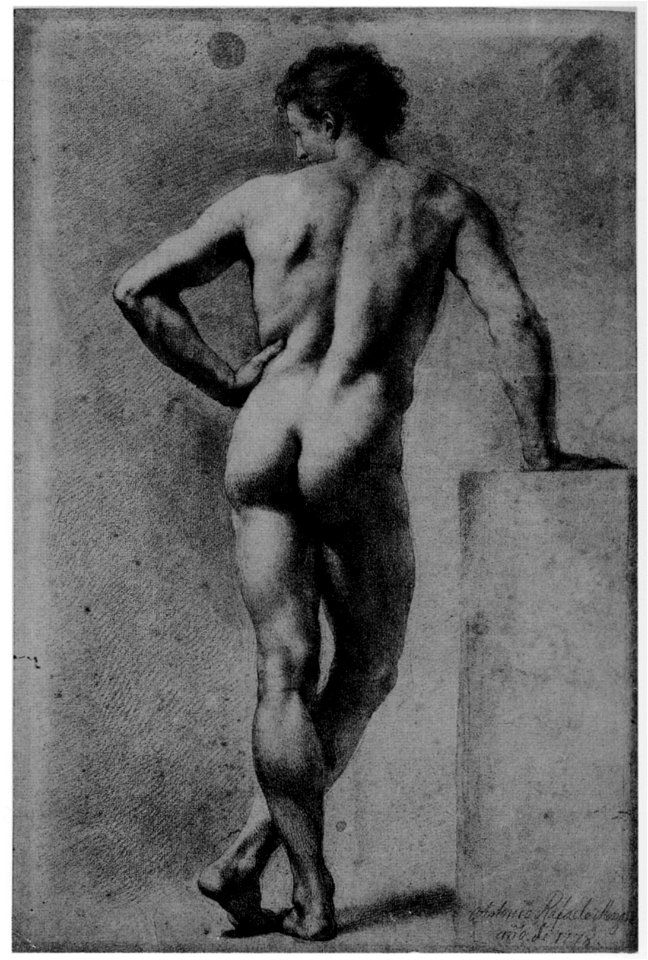 Mengs, Stehender männlicher Rückenakt (Washington, DC)