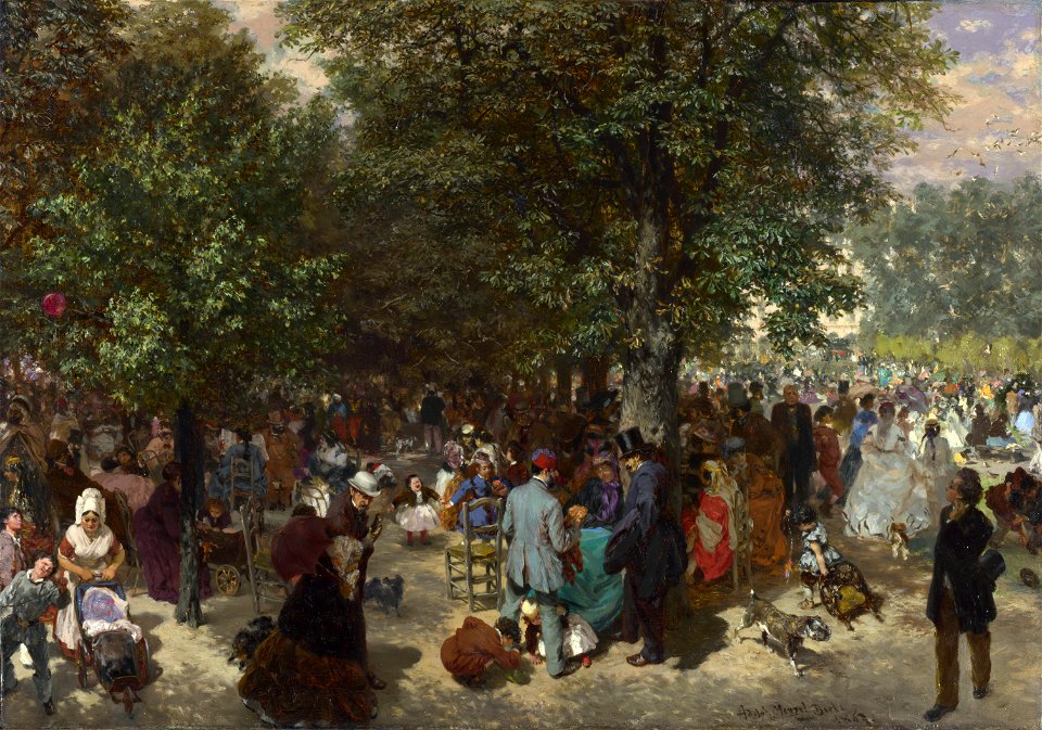 Adolph Menzel, Afternoon in the Tuileries Gardens, 1867