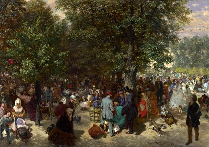 Adolph Menzel, Afternoon in the Tuileries Gardens, 1867