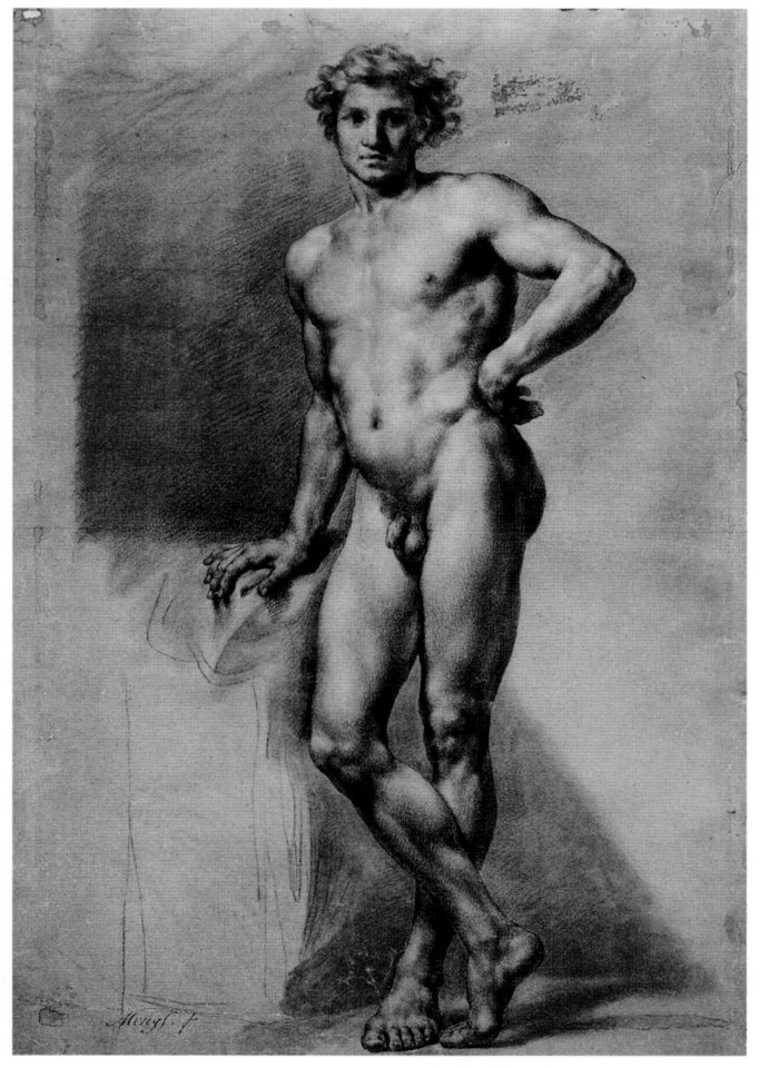 Mengs, Frontal stehender männlicher Akt (ca. 1778)
