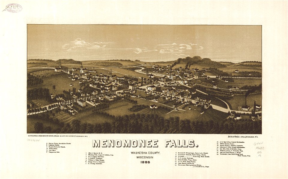 Menomonee Falls, Waukesha County, Wisconsin. 1886. LOC 75696714