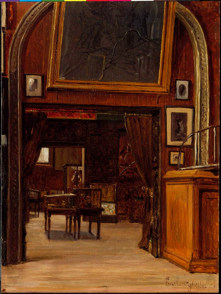 A Gallery in the Old Museum by Enrico Meneghelli, c 1879