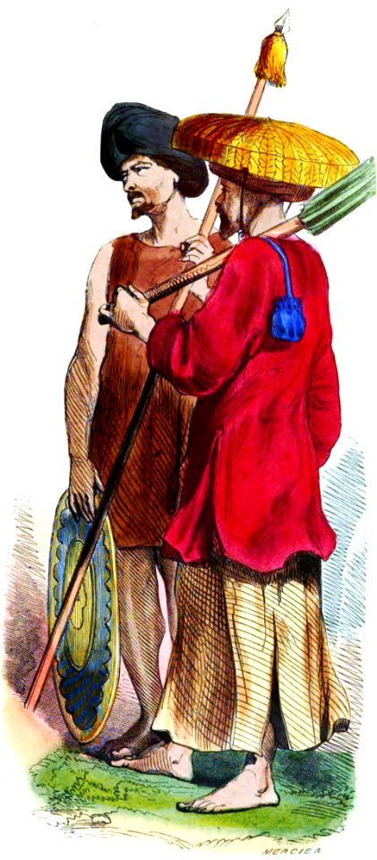 Mercier. Naturel et Soldat Cochinchinoie. Auguste Wahlen. Moeurs, usages et costumes de tous les peuples du monde. 1843