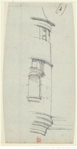 Meryon - Dessin préparatoire pour l'eau-forte Tourelle de la rue de la Tixéranderie, btv1b550011330
