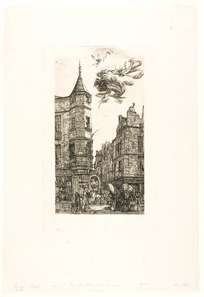 Meryon - House with a Turret, No 22, rue de l’Ecole de Médecine, Paris (called the Turret of Marat), 1938.1661