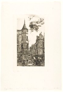 Meryon - House with a Turret, No 22, rue de l’Ecole de Médecine, Paris (called the Turret of Marat), 1938.1661